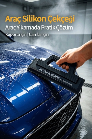 Araç Camlari Ve Kaportasi Için Uygun, Sapli Ve Çizilmeye Dayanikli Silikon Çekçek.