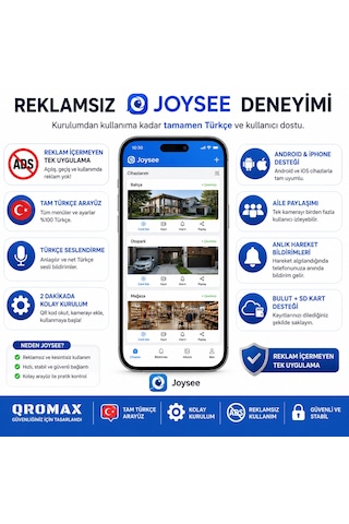 Wi-fi Ptz 6mp Çift Lensli Dış Mekan Akıllı Ptz Güvenlik Kamerası Adaptör Dahil - Joysee Türkçe Uygulama Wifi Qr W2