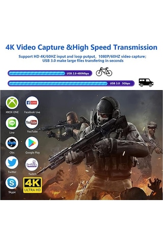 Pazly 4k Oyun Yakalama Kartı - Switch, Ps4, Pc İçin Hd Kayıt Ve Canlı Yayın Cihazı