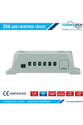 Tommatech 20 A Amper Şarj Kontrol Cihazı