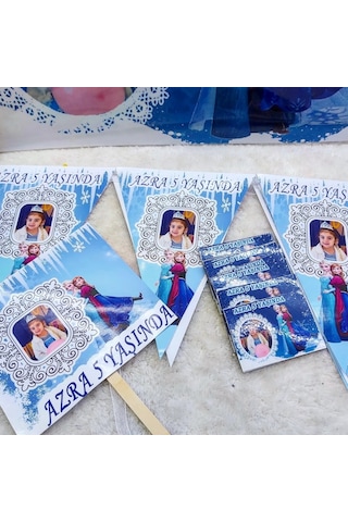16 Kişilik Frozen Elsa Karlar Ülkesi Doğum Günü Setleri, Parti M +3