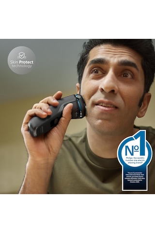 Philips Shaver Series 3000 - Erkekler İçin Elektrikli Tıraş Makinesi: Islak Ve Kuru Tıraş, Skinprotect Teknolojisiyle, Antrasit, Katlanabilir Sakal Düzelticiyle, Kablosuz S3145/00