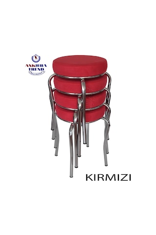 Tabure (Krom Ayaklı) (4 Adet) - Mutfak Balkon Taburesi