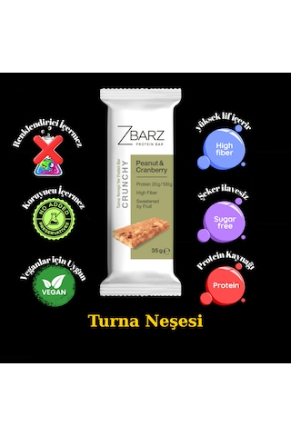 Crunchy Turna Yemişli Yer Fıstıklı Protein Bar 12 Li