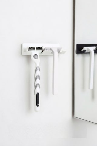 Beyaz Yapışkanlı Traş Bıçak Bıçağı 2 Jilet İçin Traş Bıçaklık 2li Jiletlik Banyo Organizer