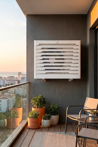 Klima Motoru/dış Ünite Gizleme/koruma Kafesi Xl 120x62x150 H Radius Beyaz