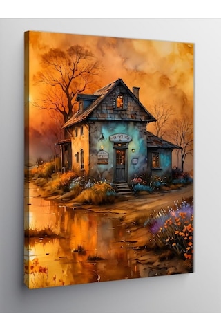 Kanvas Tablo Yalnız Köy Evi 50cmx70cm
