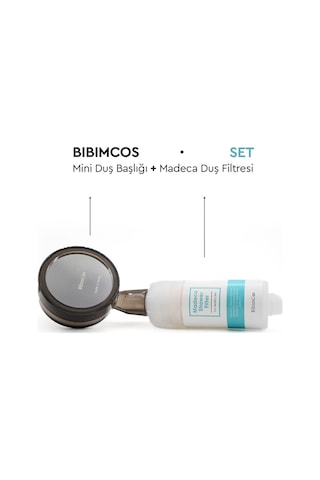 Bibimcos Mini Duş Başlığı + Madeca Duş Filtresi Siyah