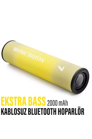Ekstra Bass Bluetooth Hoparlör Speaker 2000 Mah Ip65 Sarı