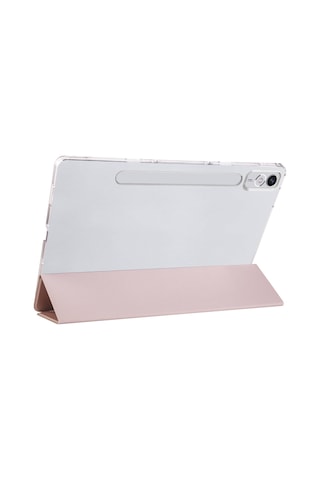 Lenovo Uyumlu Tab P12 Tablet Kılıfı Standlı Smart Cover Arkası Şeffaf