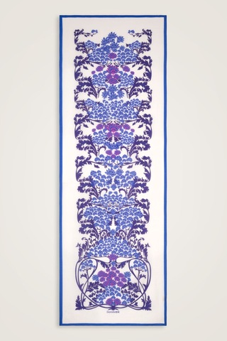 İmannooor Gelincik Kırmızı Pamuk Floş Şal 72x212 Mor-purple
