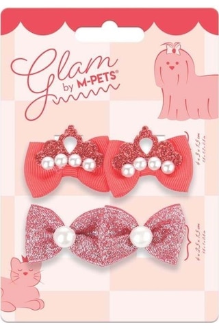 M-pets Glam Fiyonklu Kedi Ve Köpekler İçin Aksesuar Toka Kırmızı Mor