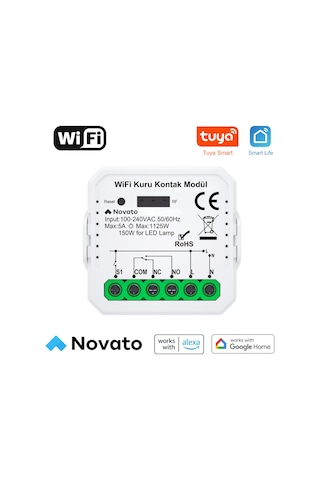 Tuya Uyumlu Wifi Kuru Kontak Modül - No Nc