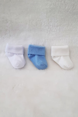 3lü Kız Erkek Bebek Yenidoğan Çorap Pamuklu Likralı Esnek 001