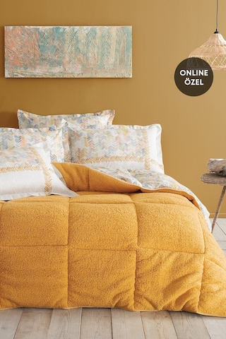 Puffy Leora Çift Kişilik Threefy Uyku Seti Somon