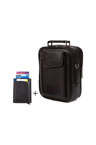 Novahub Siyah Çelik Yeni Tasarım Telefon Bölmeli El Ve Omuz Çantası Ve Kartlık Acı Kahverengi