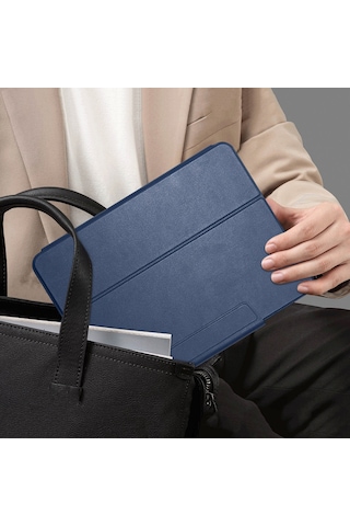 Apple Uyumlu iPad, Pro 11 2024 Raptic Spin Detachable Folio Pu Ayrılabilir Kalem Bölmeli Standlı Kılıf Lacivert