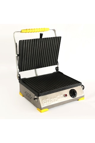 8 Dilim Elektrikli Saf Döküm Tost Makinesi Döküm 30x23 - İnoks - Sarı