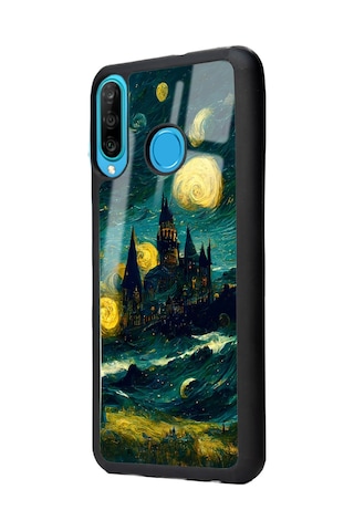 Huawei P30 Lite Van Gogh Tasarımlı Glossy Telefon Kılıfı Çok Renkli