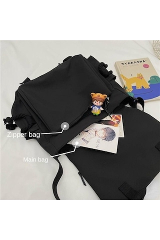 Novahub Mavi Naylon Çanta, Omuz Çantası, Büyük Kapasiteli Crossbody, Genç Messenger Çanta, Öğrenci Okul Çantaları İçin, Yeni Tasarım Mavi