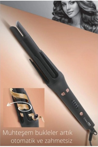 Khs-2037 Döner Başlıklı Saç Şekillendirici Siyah