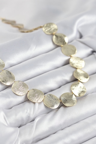 Pirinç Sıralı Para Model Gold Renk Kadın Kolye Çok Renkli