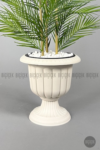 Biçiçek Yapay Areka Palmi̇yesi̇ 130 Cm 33 Yaprak Krem Nergi̇s Saksıda