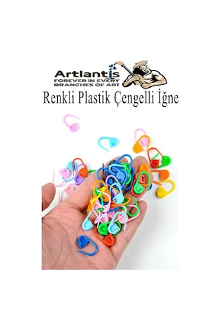 Plastik Çengelli İğne 50 Li 1 Paket Örgü Ayracı Renkli Oval Çengelli İğne Klips İlmek Sabitleyici Belirleyici İp Tutucu