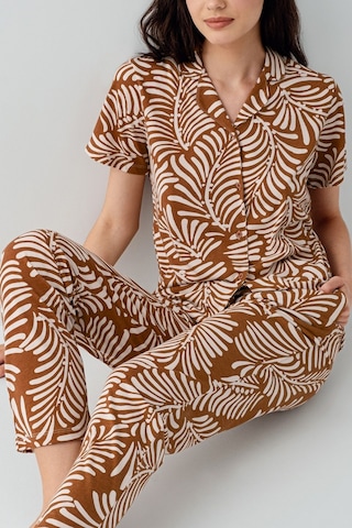 Arnetta Kadın Kahverengi Gömlek Pijama Takım Ar3607-s-v1 Kahverengi