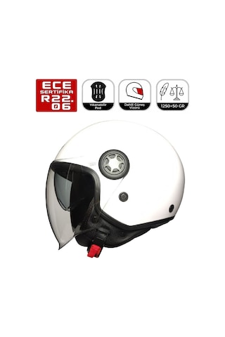 Fr612 Italy Motosiklet Kaskı Güneş Vizörlü Yarım Açık Motorcu Kask Çok Renkli