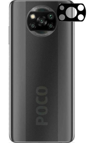 Xiaomi Poco X3 Zore 3D Kamera Camı Siyah