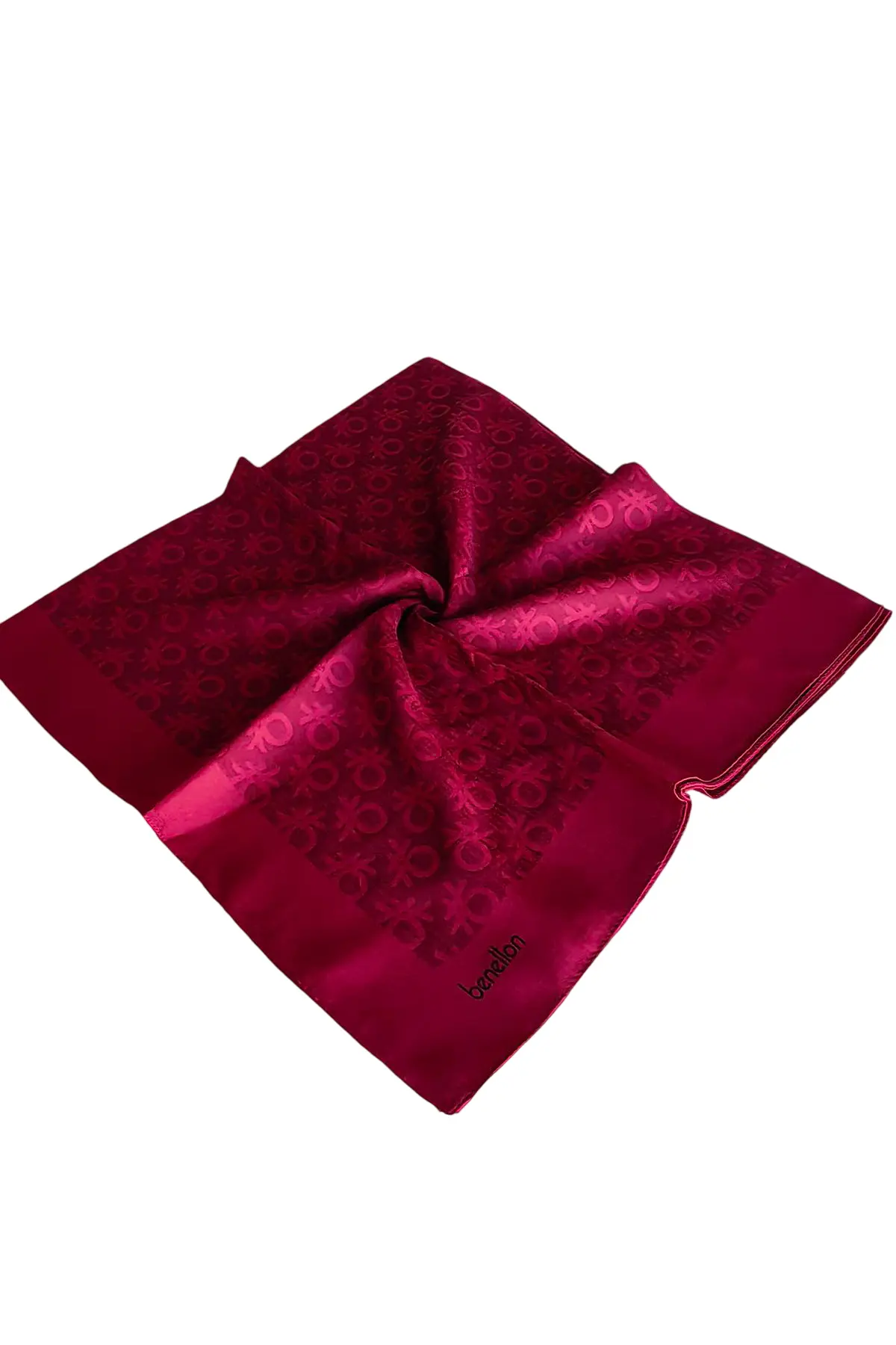 United Colors Of Benetton Benetton Elegante Monogram Eşarp 1024 Açık Bordo