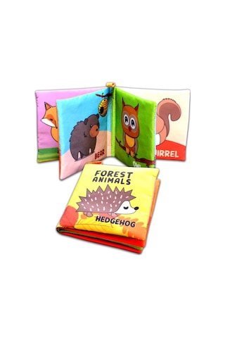 Tox Ingilizce Orman Hayvanları Kumaş Sessiz Kitap E127 Bez Kitap