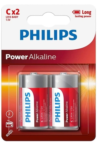 Philips Lr14P2B/05 Power Alkaline Orta Boy C Pil 2'li