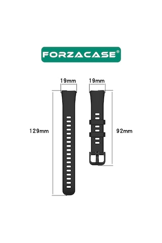 Forzacase Huawei Band 8 İle Uyumlu Silikon Kordon Kayış + Ekran Koruma Filmi - Fc541 Yeşil
