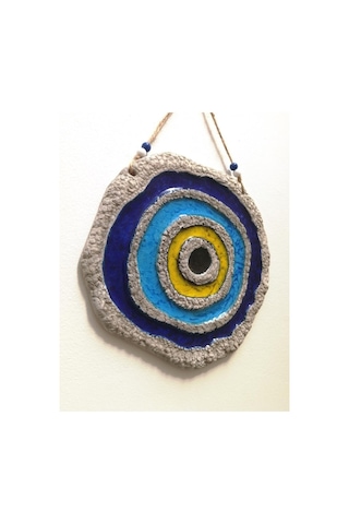 Seramik Nazar Boncuğu Dekoratif Duvar Süsü Nazarlık 25x25 Cm