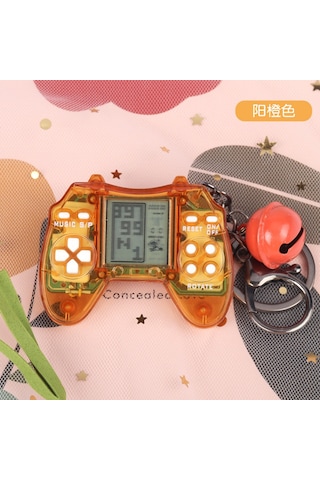 Tuomeng Elektronik Küçük Oyuncak Denetleyici Tetris Oyun Konsolu Anahtarlık Turuncu