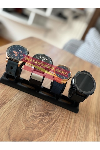 Kol Saati Standı Çoklu Birleştirmeli 4lü Saat/bileklik Organizer 4'lü Saat Tutucu Stand Siyah