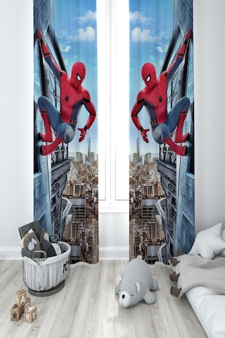 Mekta Home Bebek Ve Çocuk Odası Spider-man Desenli 2 Kanat Fon Perde Mekta Home Bebek Ve Çocuk Odası Spider-man Desenli 2 Kanat Fon Perde