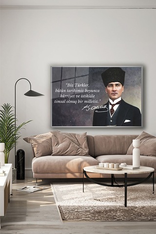 Atatürk Özel Tasarım 13 Yatay Cam Tablo