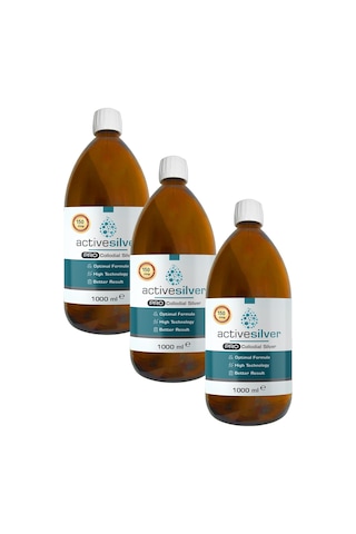 Activesilver 150 Ppm Kolloidal Gümüş Suyu 3 x 1 L