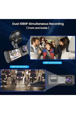 Supermarket1 Dv300 3 Kameralı Araç İçi Kayıt, 2.8 Ips Ekran, Yüksek Kalite