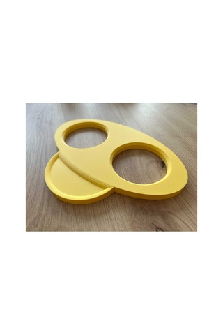 3d Design Çiftli Bardak Taşıyıcı Ve Atıştırmalık Tepsisi - Siyah Diğer
