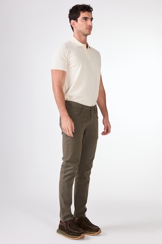 Dufy Haki 5 Cep Düz Renk Slim Fit Erkek Pantolon Haki