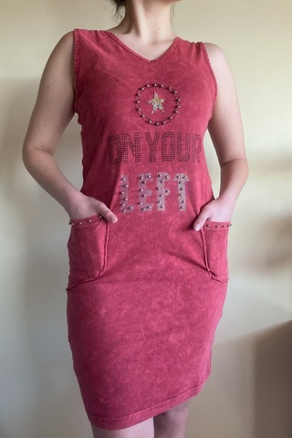 Mia Butik Kadın İtalyan Yıkamalı Kolsuz Koyu Kırmızı Elbise-676 Kırmızı