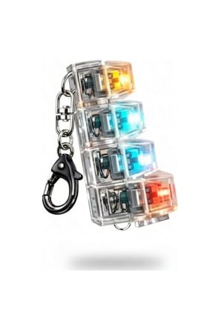 Işıklı Mekanik Klavye Anahtarlık, Stres Azaltıcı Fidget Oyuncağı Ve Çok Renkli Led İle
