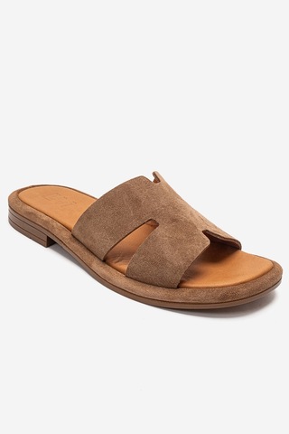 Luvishoes Brıo Taba Süet Hakiki Deri Kadın Terlik