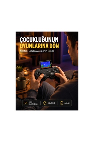 Astraltech 2.4 İnç Hd Renkli Ekranlı 500-in-1 Taşınabilir Retro Oyun Konsolu, Kablolu Tv Bağlantısı
