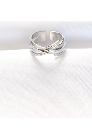 Kalın Silver Renk Ayarlanabilir Yüzük Gümüş
