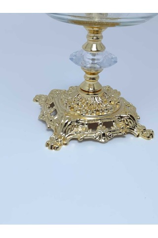 Parıltı Home Collection Metal Ayaklı Lüks Sunumluk Kase Altın